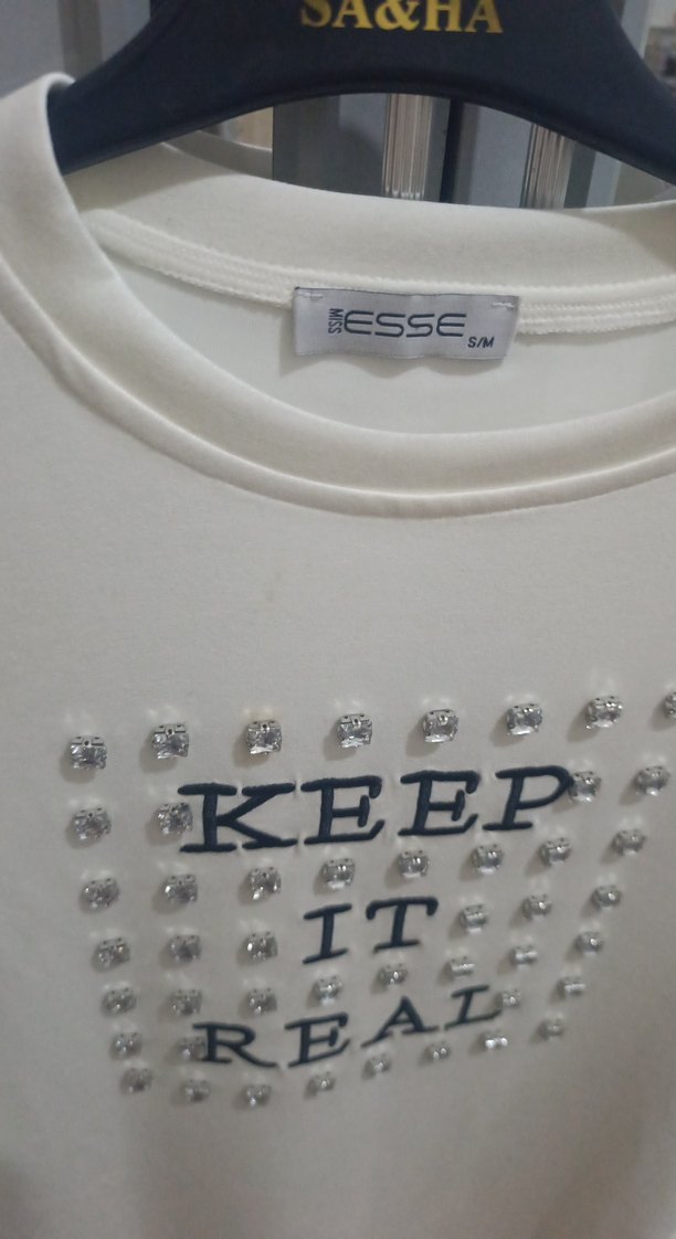 Beyaz Kadın Pamuklu Sweatshirt - Görsel 2