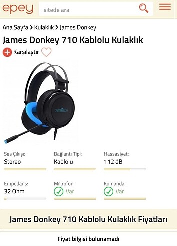 James Donkey 710 gaming kulaklık