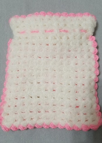 Pembe ve beyaz el yapımı banyo lifi - Görsel 2