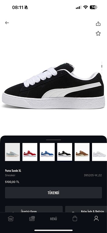 38,5 Beden Puma suede xl