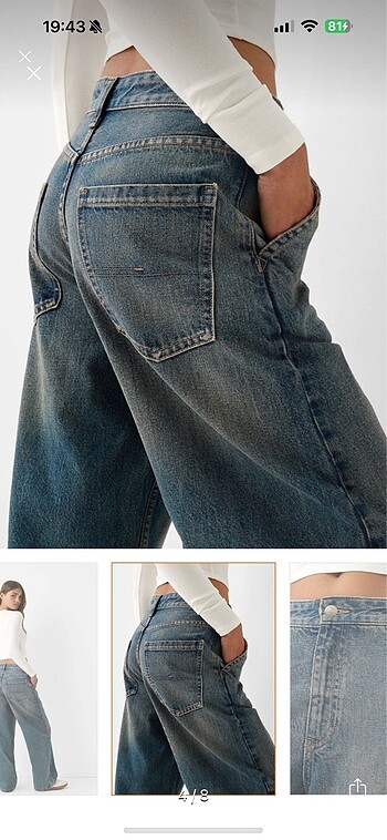 s Beden yeşil Renk Bershka skater jean