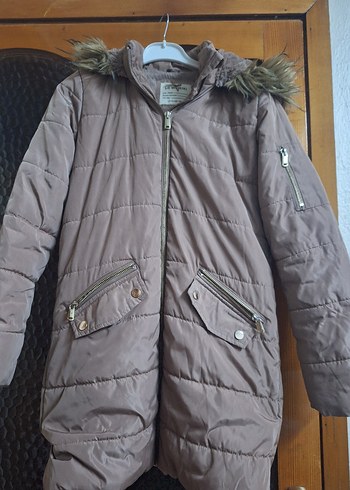 Bej Kürklü Midi Kadın Mont özür mevcutur - Görsel 3