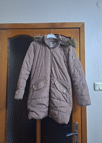 Bej Kürklü Midi Kadın Mont özür mevcutur - Görsel 2