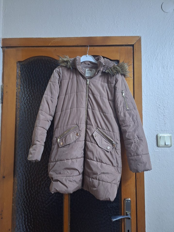 Bej Kürklü Midi Kadın Mont özür mevcutur - Görsel 2