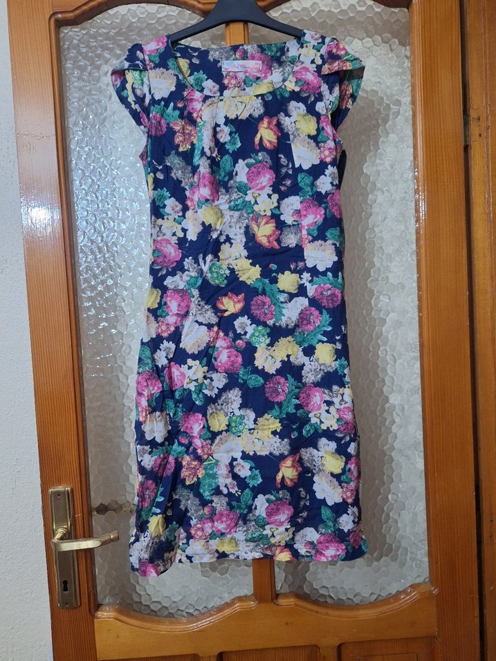 Çiçek Desenli Bohem Midi Elbise - Görsel 2