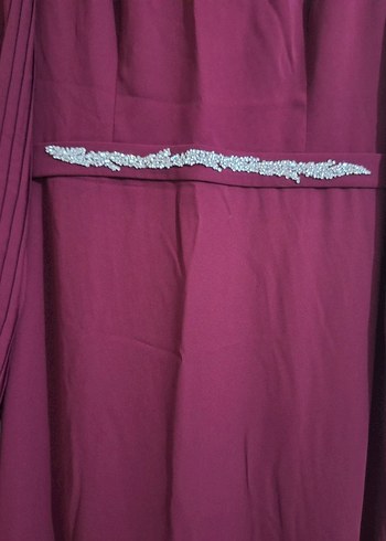 Bordo Kadın Uzun Piliseli Elbise - Görsel 2