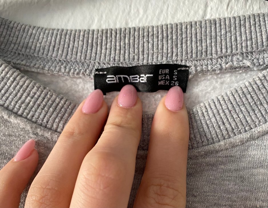 Gri Crop Sweatshirt  S Beden - Görsel 3