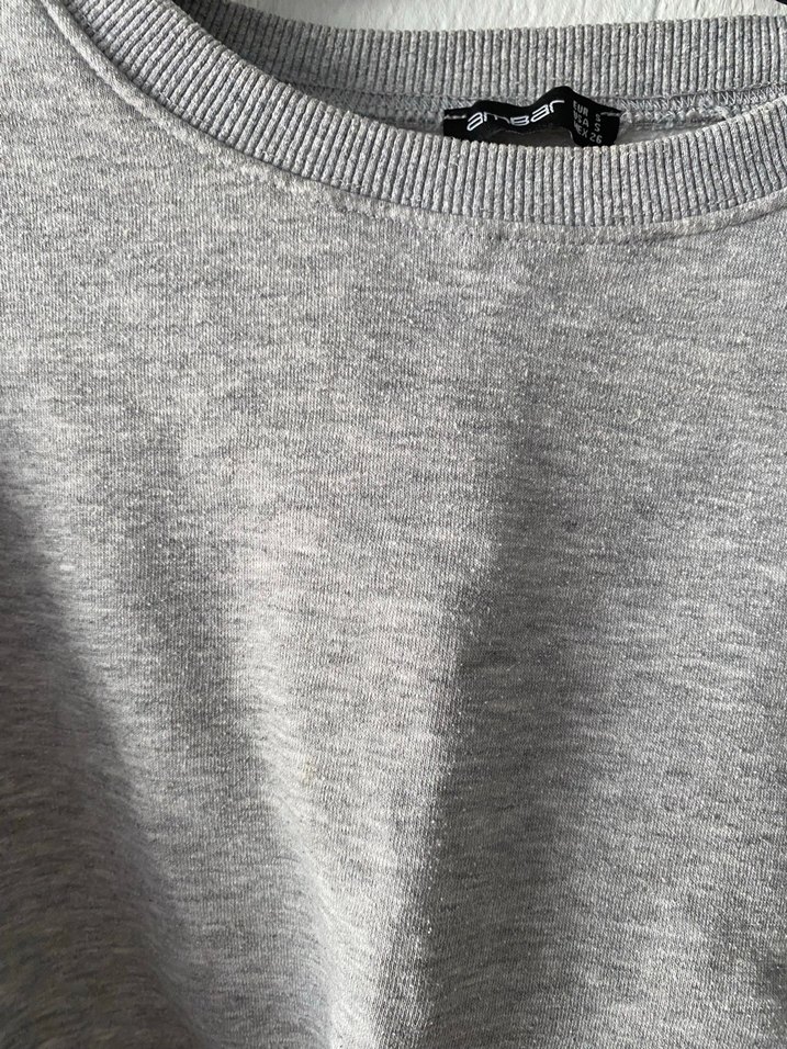 Gri Crop Sweatshirt  S Beden - Görsel 4