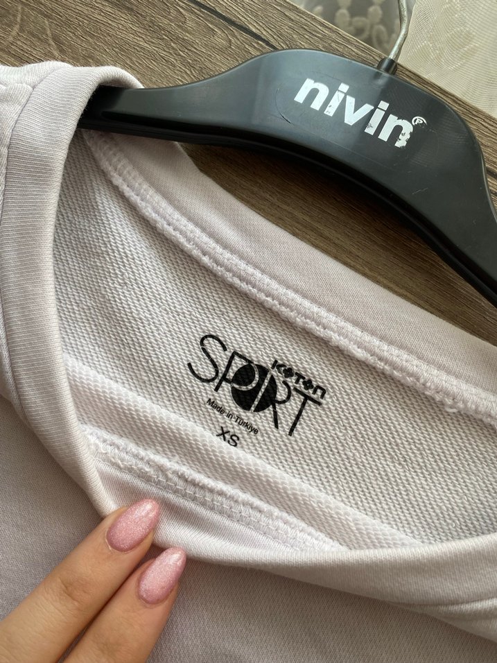 Sport by Koton Beyaz Crop Sweatshirt - Görsel 3