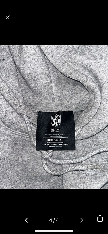 l Beden gri Renk pull and bear dan az kullanılmıs nfl sweat
