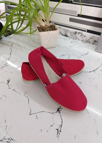 Kırmızı Espadril babet