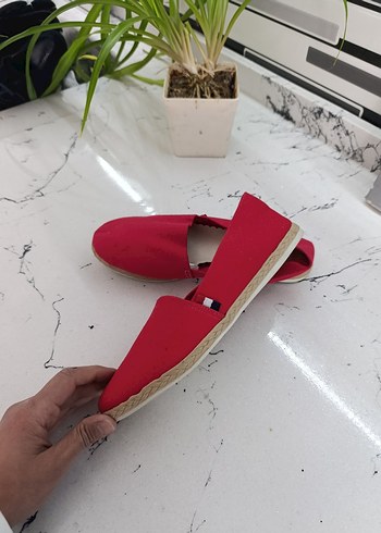 38 Beden Kırmızı Espadril babet
