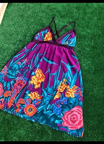 m Beden çeşitli Renk Yazlık mini elbise