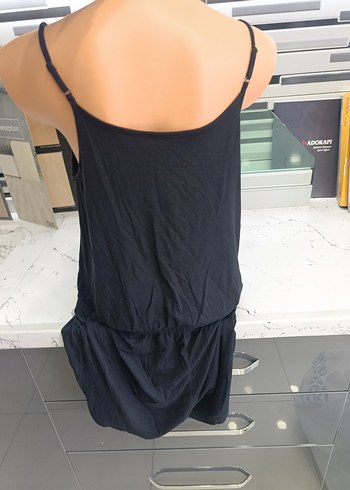 Kadın Siyah Kolsuz Mini Tulum - Görsel 3