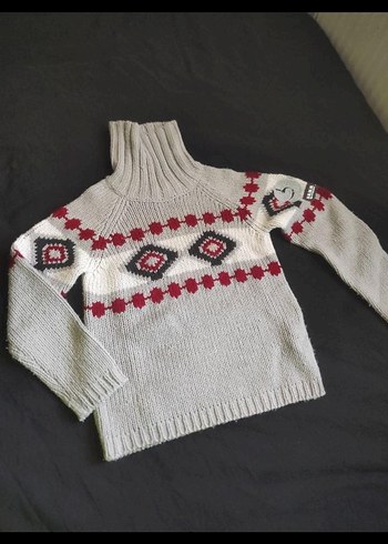 Nakışlı Bohem Triko Kazak - Görsel 2