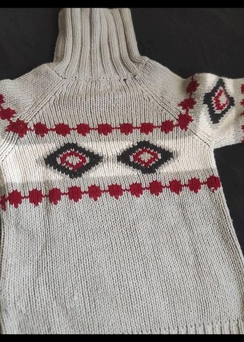 Nakışlı Bohem Triko Kazak - Görsel 6