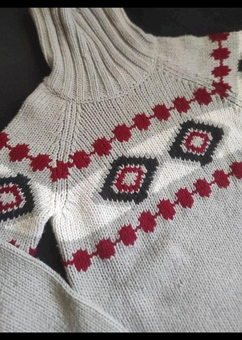 Nakışlı Bohem Triko Kazak - Görsel 3