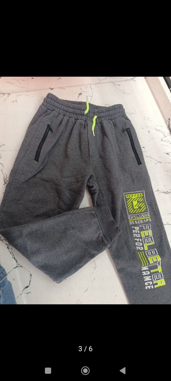 Erkek Çocuk Gri Baskılı Rahat Eşofman Altı - Görsel 3