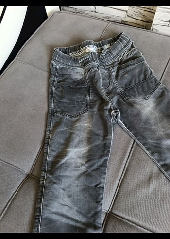 Gri Erkek Çocuk Denim Bol Kesim Pantolon - Görsel 3