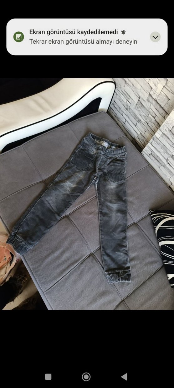 Gri Erkek Çocuk Denim Bol Kesim Pantolon - Görsel 2