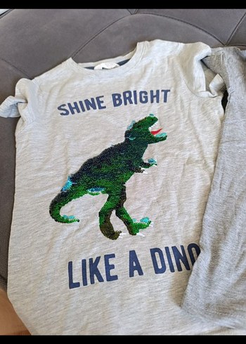 Gri Erkek Çocuk Kısa Kollu Baskılı Tişört - Görsel 2