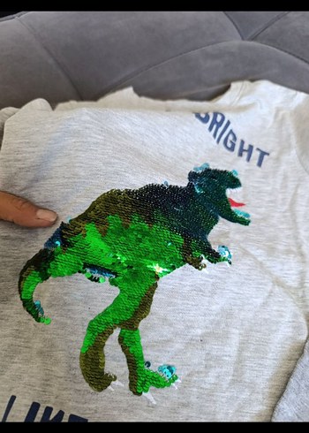 Gri Erkek Çocuk Kısa Kollu Baskılı Tişört - Görsel 3