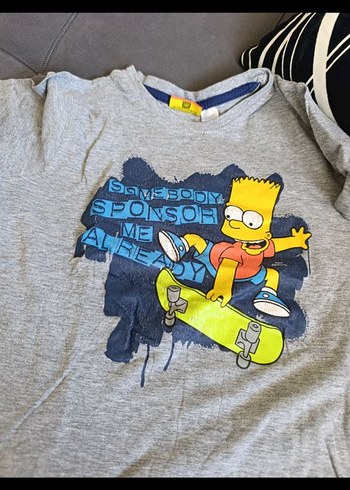 Gri Erkek Çocuk Kısa Kollu Baskılı Tişört - Görsel 4