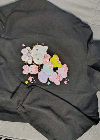 8 Yaş Beden Kız Çocuk Kapüşonlu Baskılı Sweatshirt
