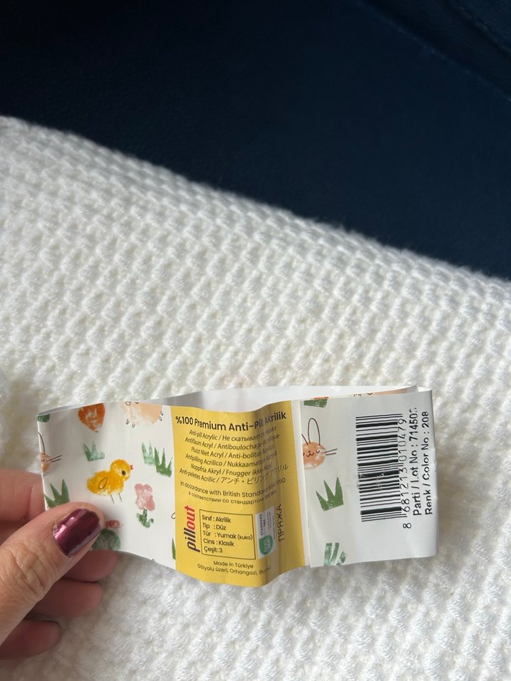 Beyaz Örgü El Yapımı Bebek Battaniyesi - Görsel 5