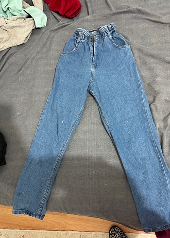 Mavi beli lastikli pantolon - Görsel 2