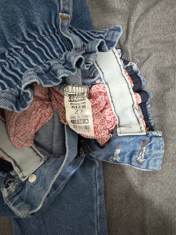 Mavi beli lastikli pantolon - Görsel 5