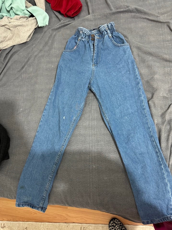 Mavi beli lastikli pantolon - Görsel 2