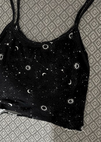 Siyah Baskılı Gotik Kadın Atlet - Görsel 2