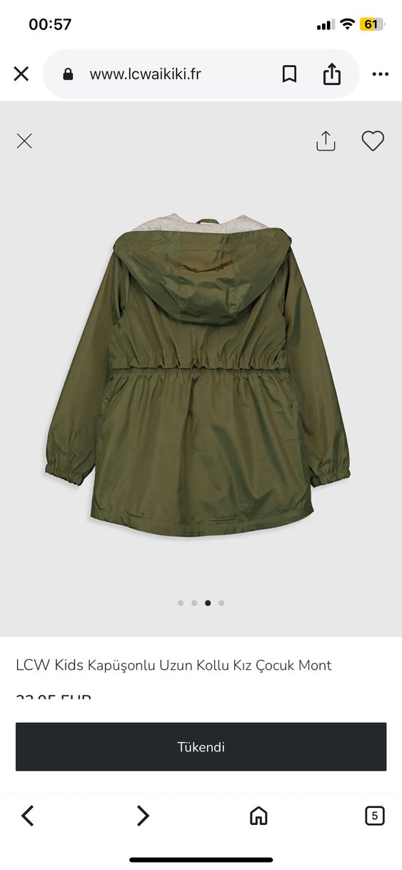 LCW Kids Kapüşonlu Kız Çocuk Mont - Görsel 2