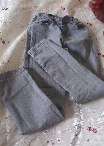 LC Waikiki Gri Düğmeli Çocuk kot Pantolon