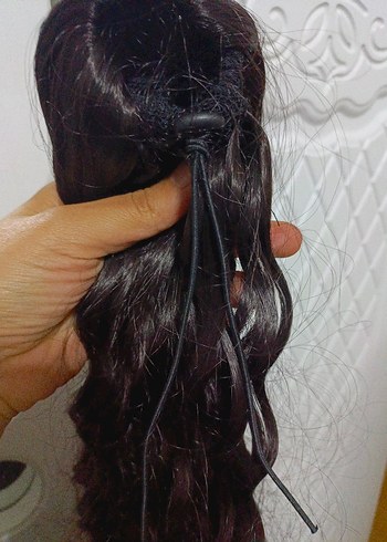 Kahverengi Püsküllü Kadın Saç Aksesuarı - Görsel 4