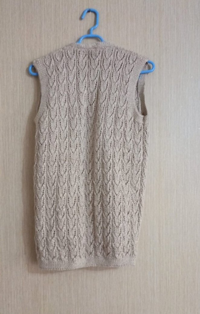 Bej Örgü Kadın Yelek - Görsel 2