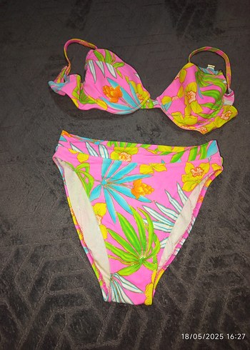 Renkli Tie-Dye Desenli Mini Bikini