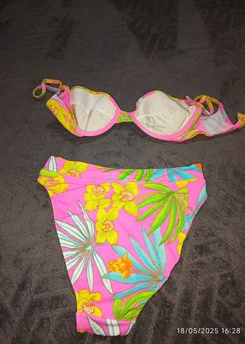 Zeki Renkli Tie-Dye Desenli Mini Bikini