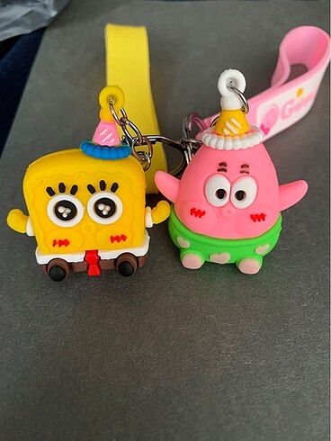 Patrick ve Süngerbob desenli anahtarlık
