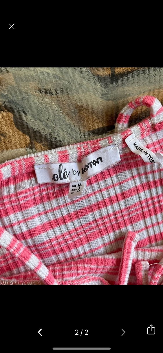 Pembe Kareli Strappy İnce Askılı Elbise - Görsel 2