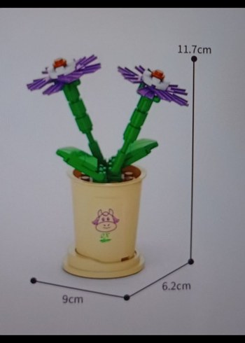 Mor Çiçekli Lego Saksı Seti