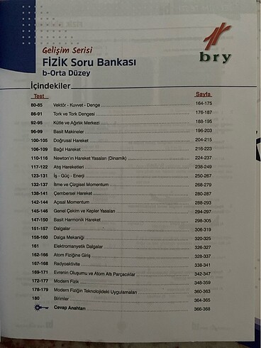 Beden Bry yayınları b serisi orta düzey tyt ayt kimya fizik soru banka