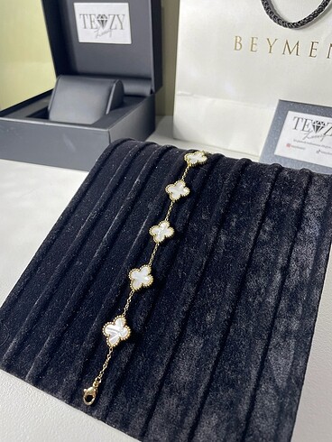 Beden van cleef & arpels bilezik, 5 motif Beyaz-Gold
