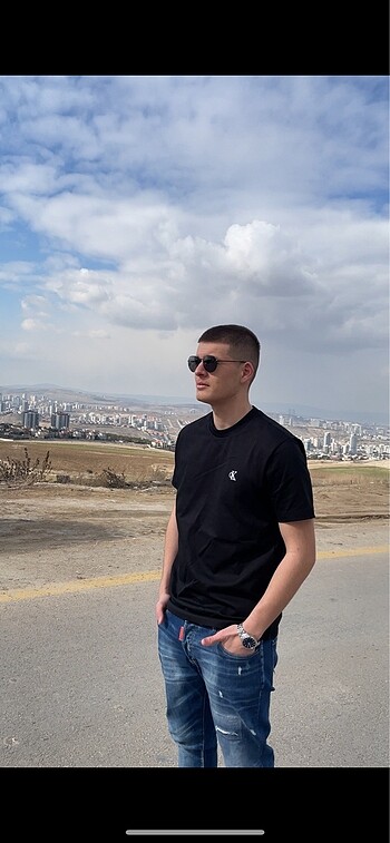 l/xl Beden CK Siyah T-Shirt