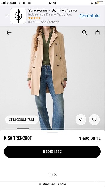 Stradivarius Kadın trençkot