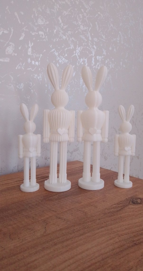 Beyaz Pastel Tavşan Figürleri Seti - Görsel 3