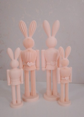 Pastel Pembe Tavşan Figürleri Seti - Görsel 5