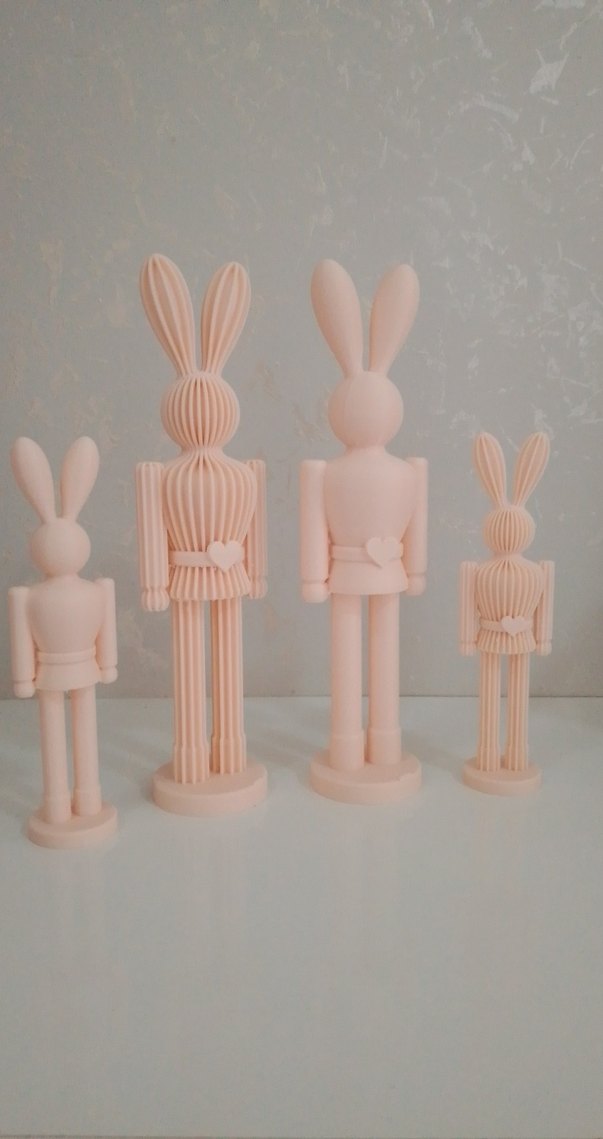 Pastel Pembe Tavşan Figürleri Seti - Görsel 2