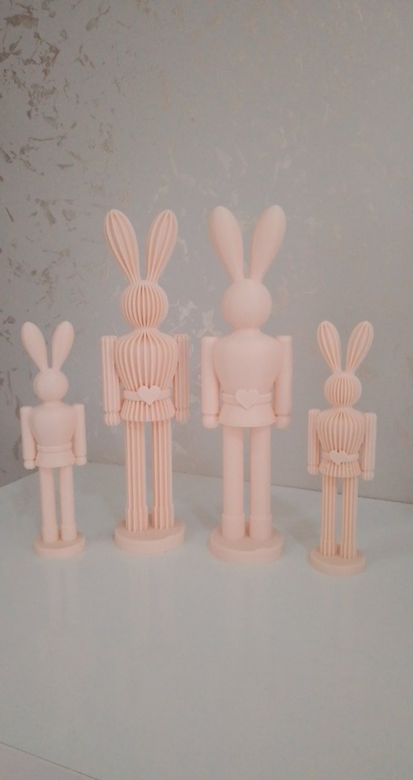 Pastel Pembe Tavşan Figürleri Seti - Görsel 3